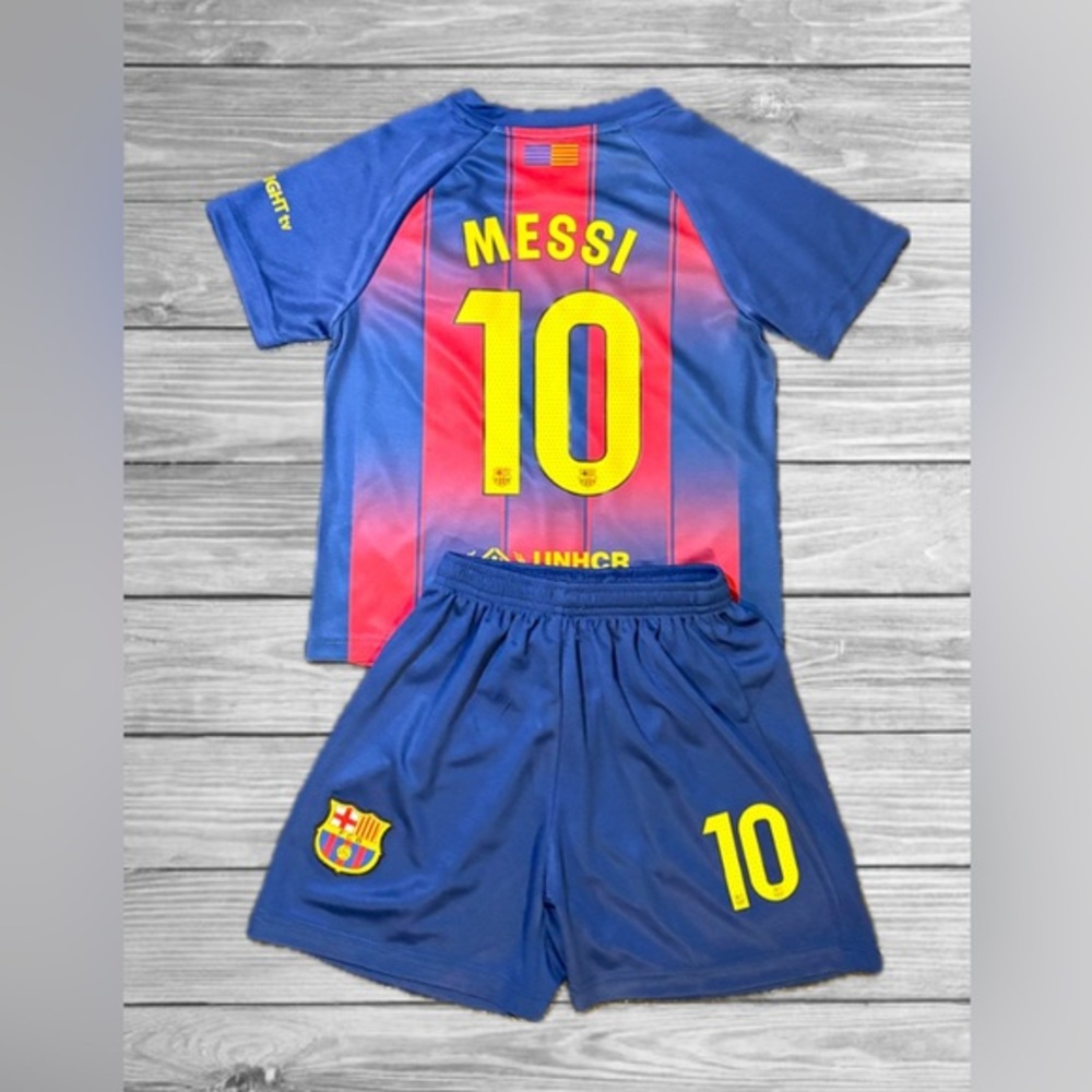Lionel Messi Youth Large Size 28 Barcelona Kids Football Jersey New With Tags